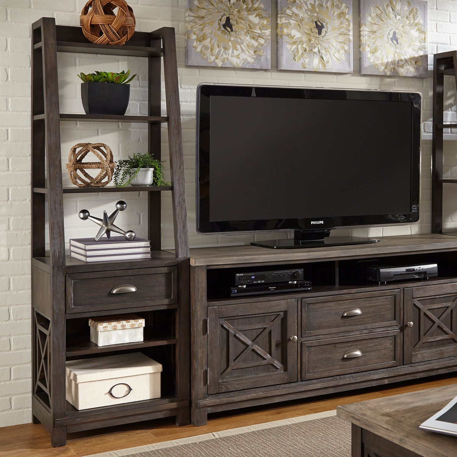 Heatherbrook Leaning Bookcase - Rooms For Less Furniture Outlet