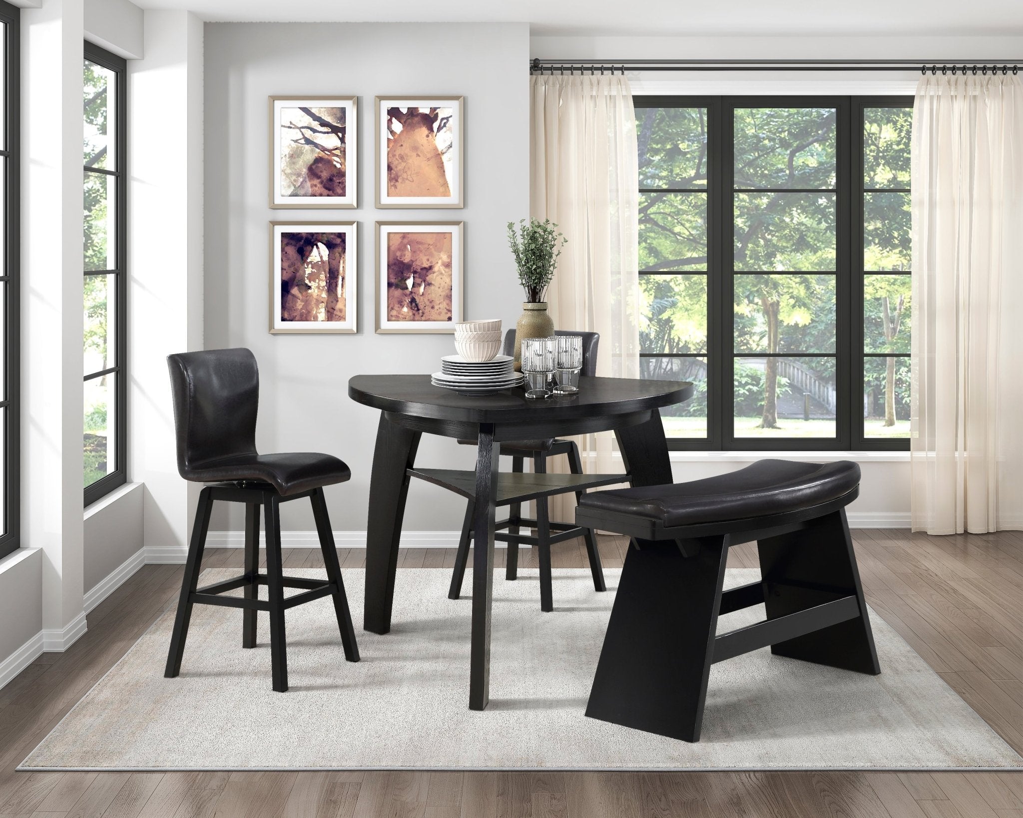 Hillshaw 4pc Dining Set w/Bench - Rooms For Less Furniture Outlet