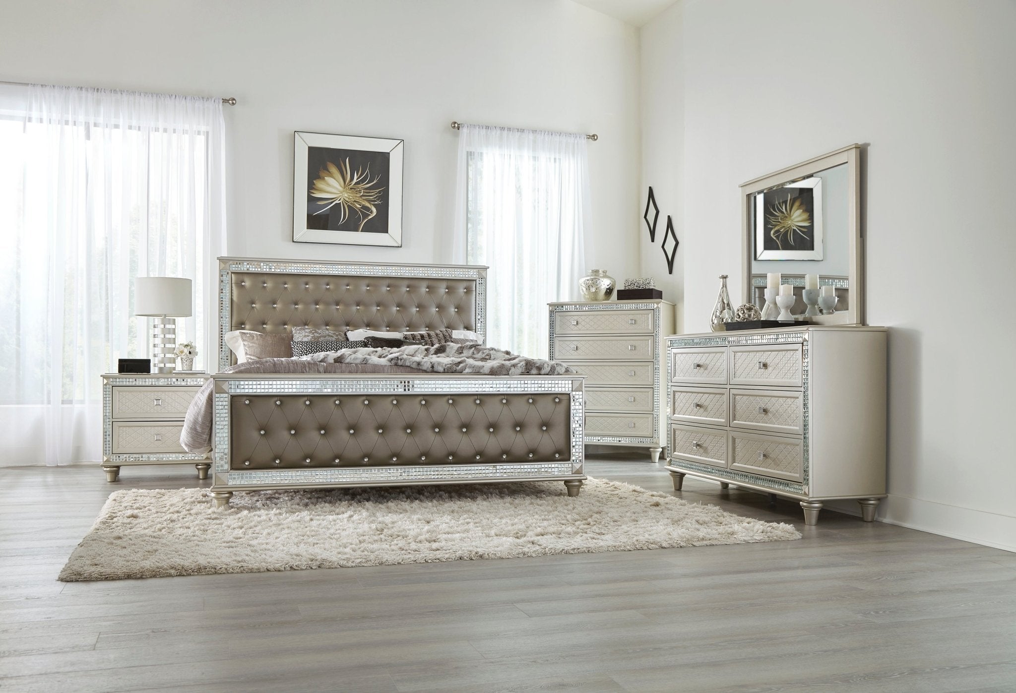 Juliette 6pc Queen Bedroom Set - Rooms For Less Furniture Outlet