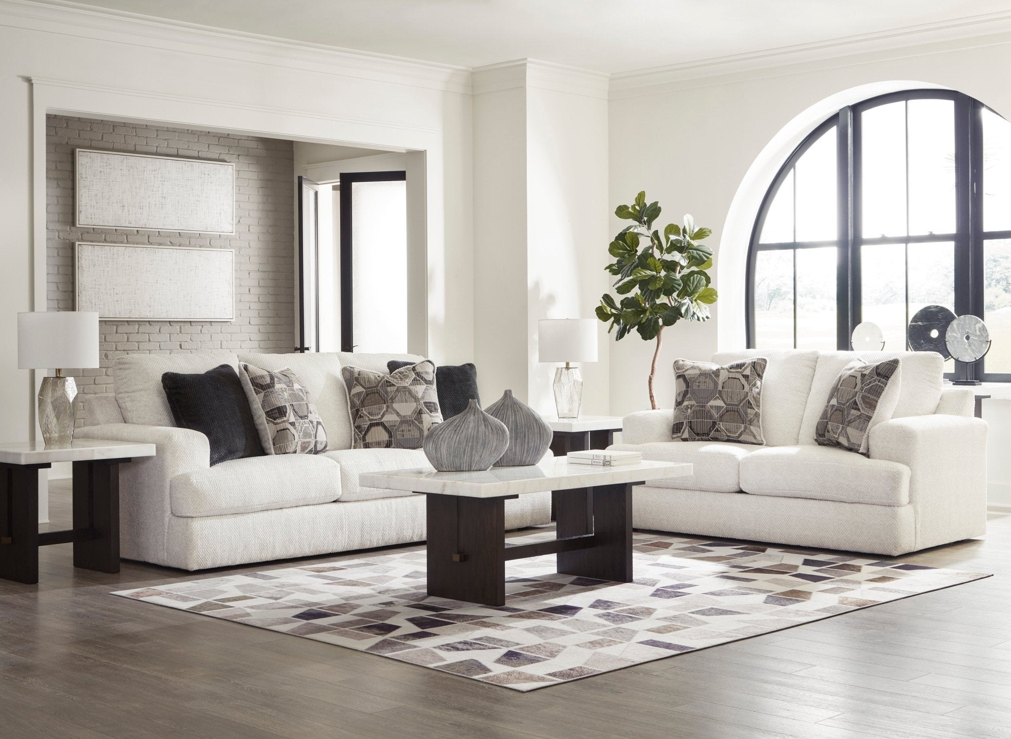 Karinne Linen Sofa & Loveseat - Rooms For Less Furniture Outlet