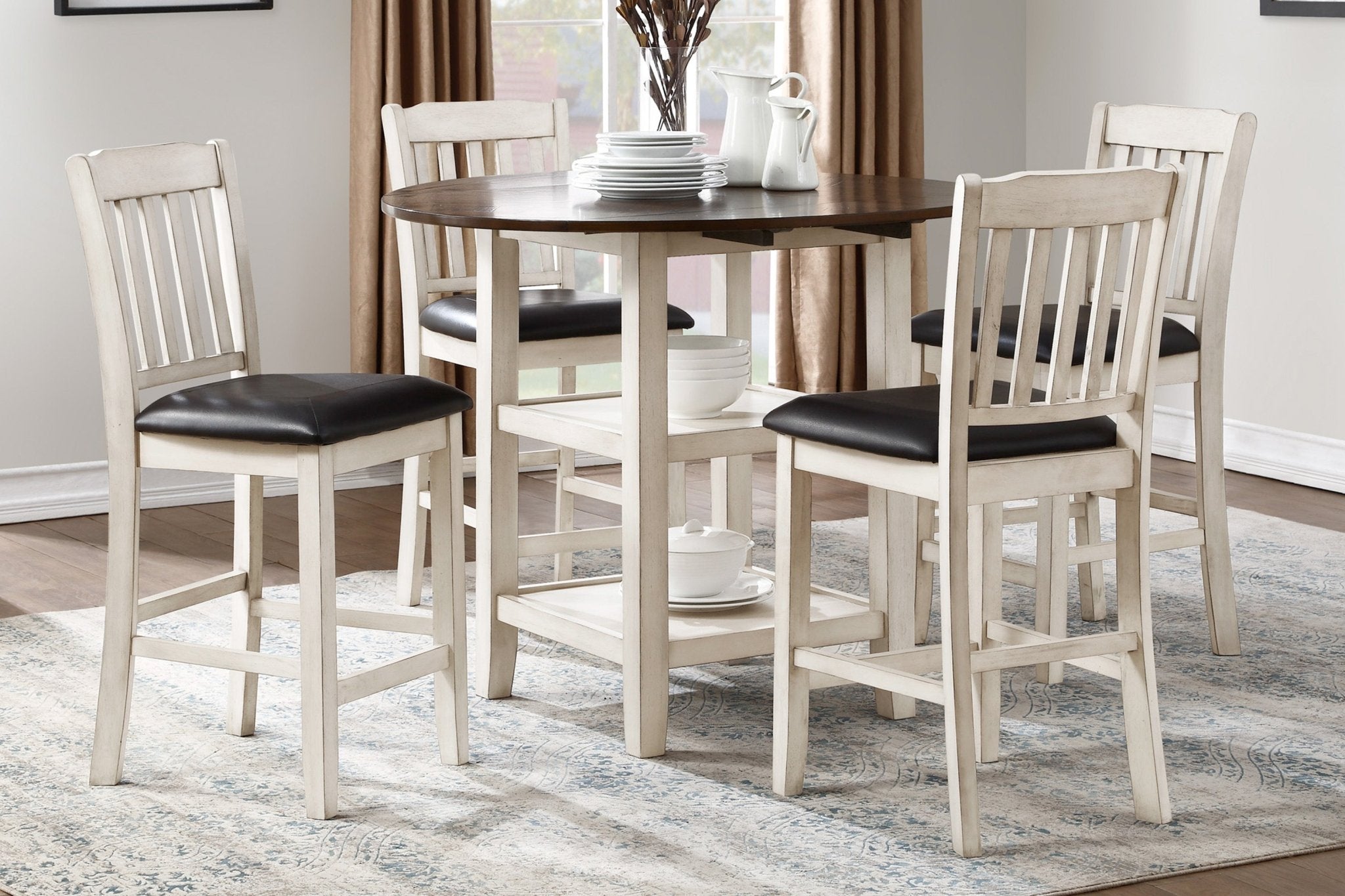 Kiwi 5pc Counter Height Set w/Drop Leaf - Rooms For Less Furniture Outlet
