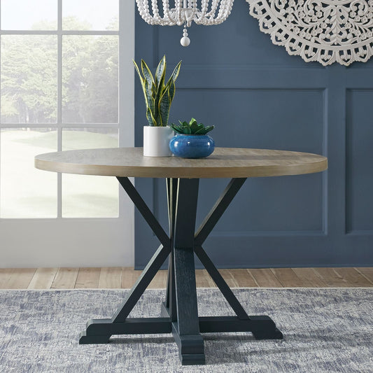 Lakeshore Pedestal Table - Navy - Rooms For Less Furniture Outlet