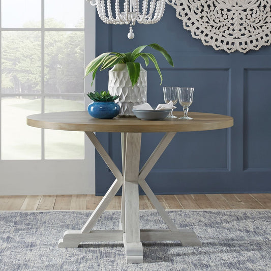 Lakeshore Pedestal Table - White - Rooms For Less Furniture Outlet