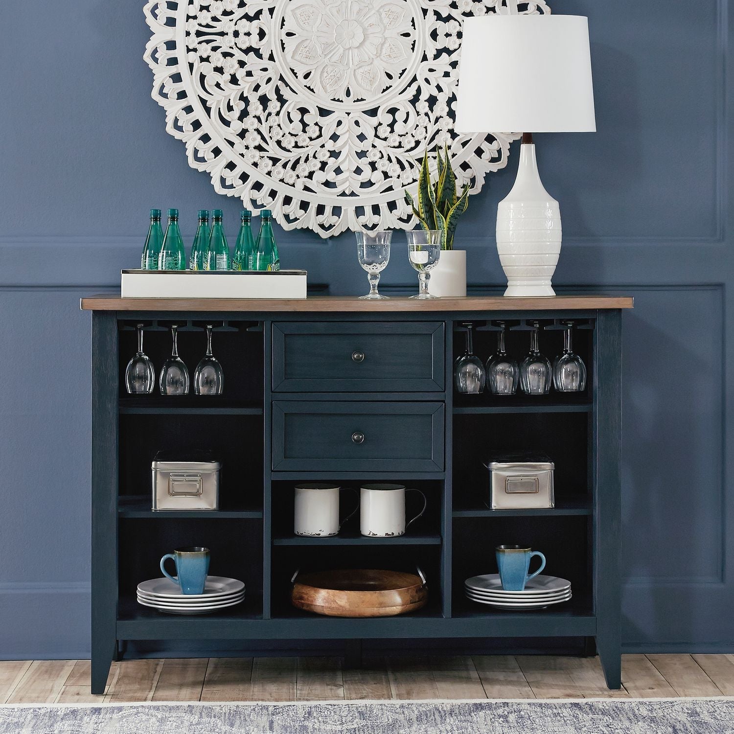 Lakeshore Server - Navy - Rooms For Less Furniture Outlet