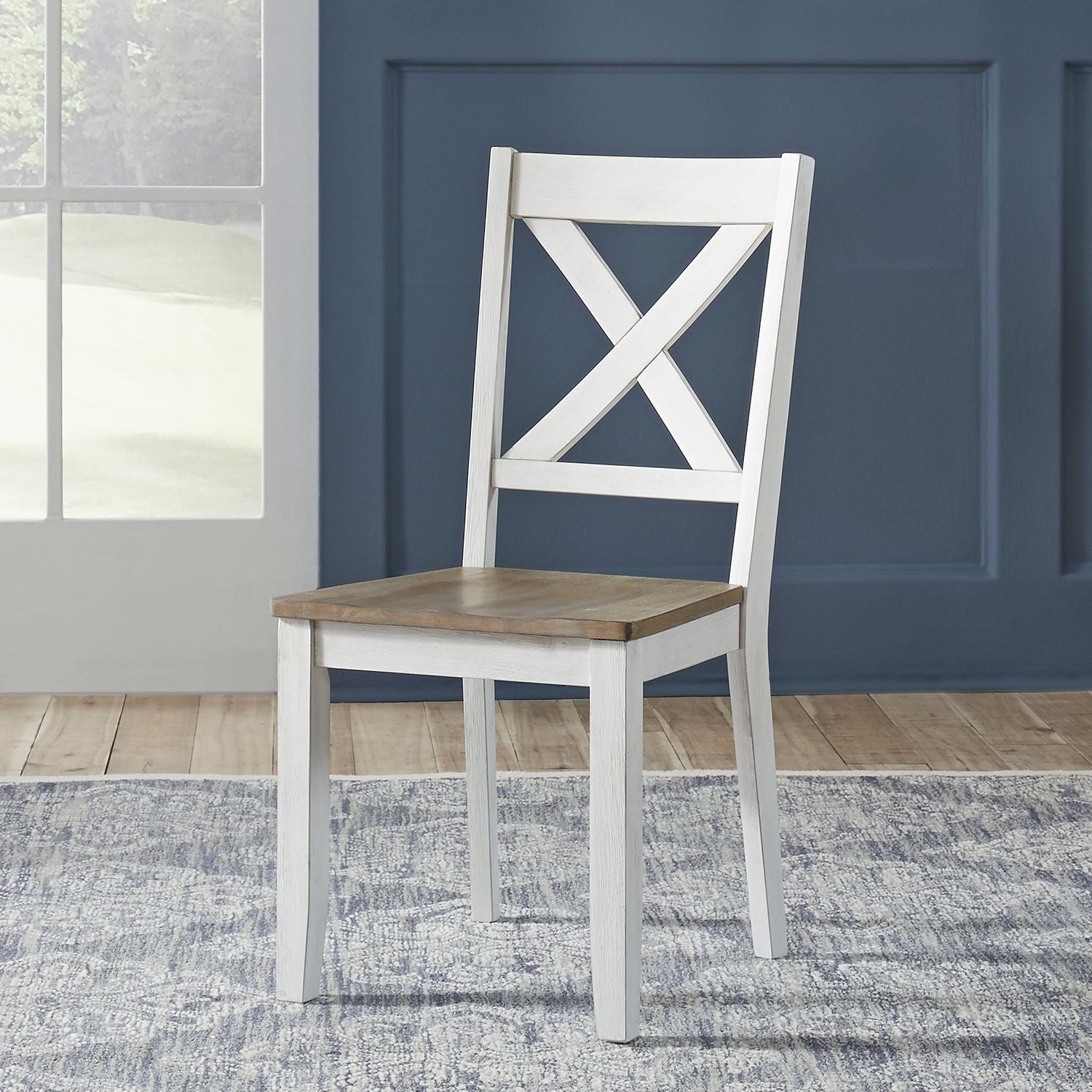 Lakeshore X Back Side Chair - White - Rooms For Less Furniture Outlet