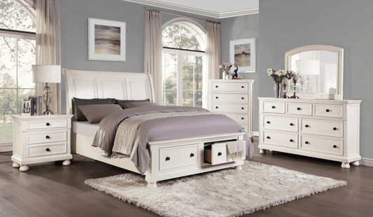 Laurelin 6pc Queen Storage Bedroom Set - White - Rooms For Less Furniture Outlet