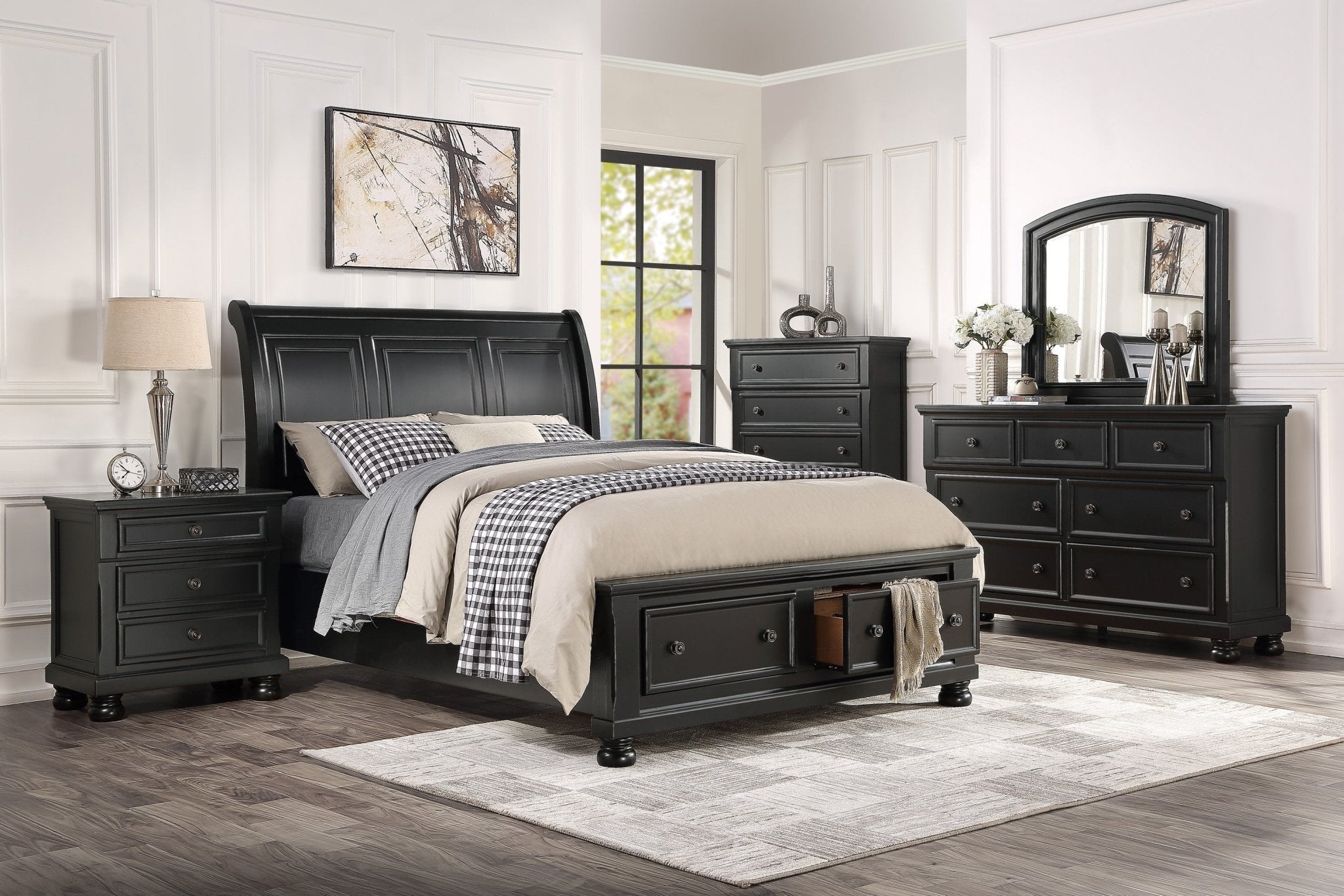 Laurelin 7pc King Storage Bedroom Set - Rooms For Less Furniture Outlet