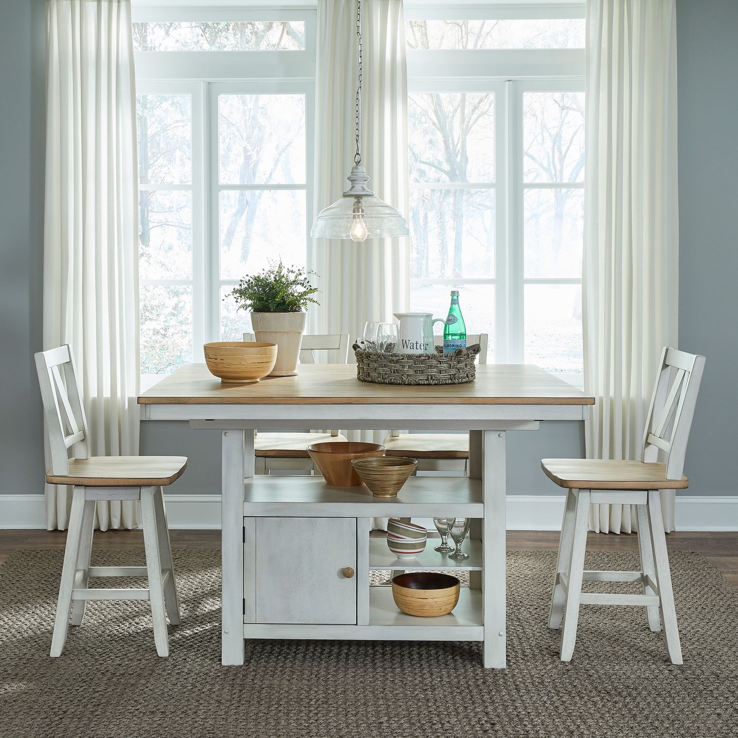 Lindsey Farm 5pc Gathering Table Set - Rooms For Less Furniture Outlet