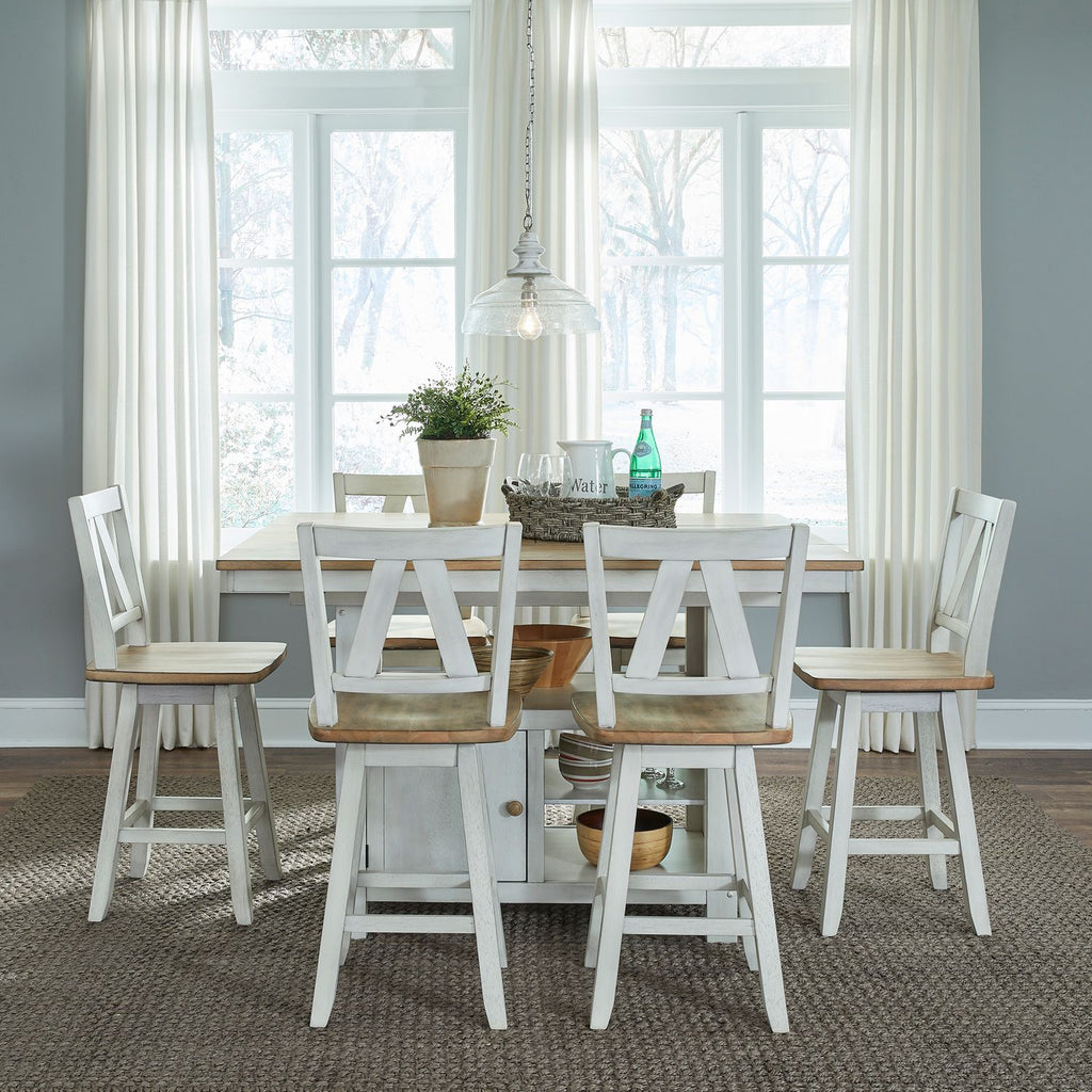 Lindsey Farm 7pc Gathering Table Set - Rooms For Less Furniture Outlet