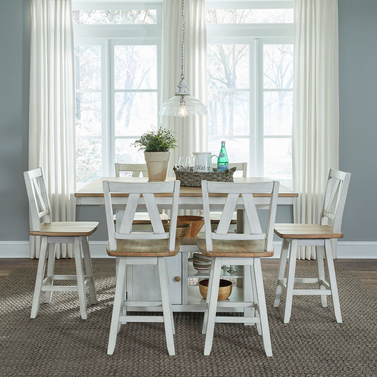 Lindsey Farm 7pc Gathering Table Set - Rooms For Less Furniture Outlet