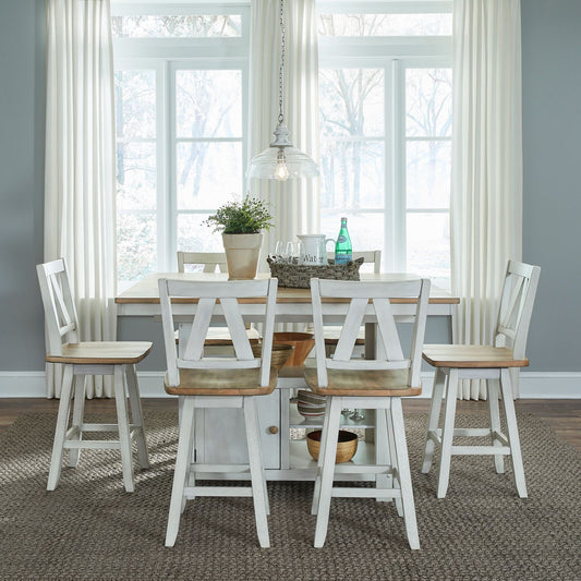 Lindsey Farm 7pc Gathering Table Set - Rooms For Less Furniture Outlet