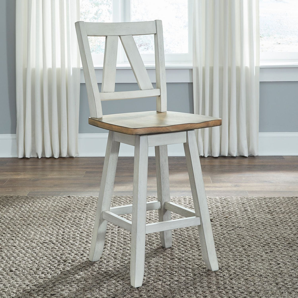 Lindsey Farm Counter Height Swivel Chair - Rooms For Less Furniture Outlet