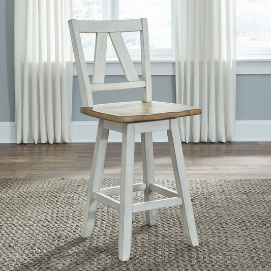 Lindsey Farm Counter Height Swivel Chair - Rooms For Less Furniture Outlet