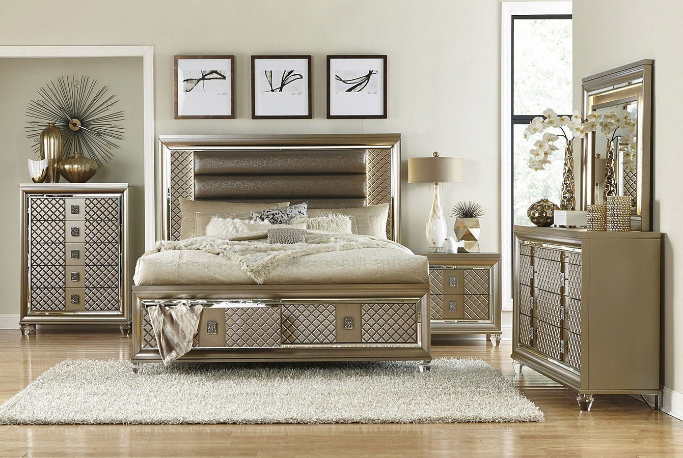 Loudon 6pc Queen LED Bedroom Set - Rooms For Less Furniture Outlet