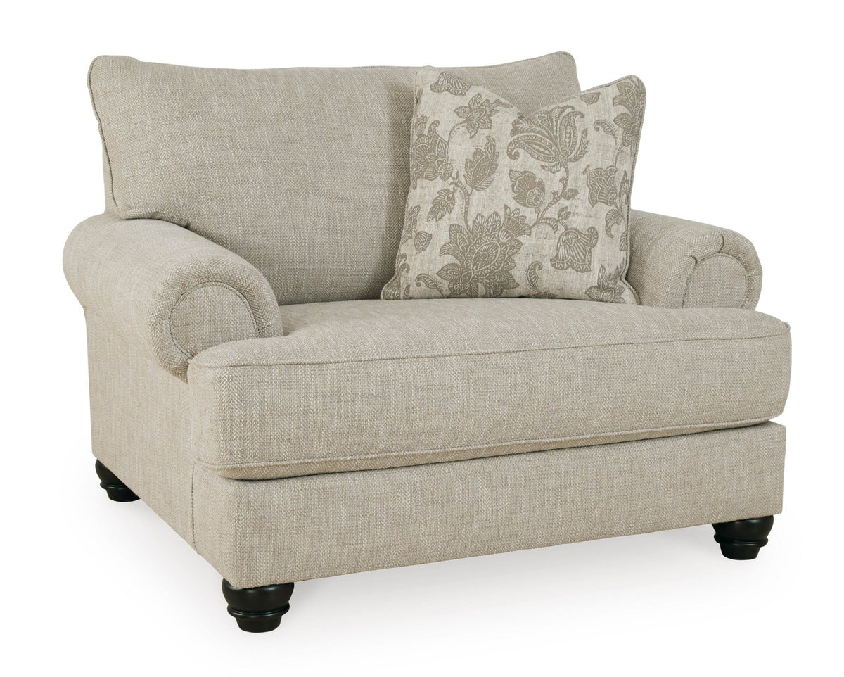 Oversized Chair with Rolled Arms & Ottoman - Rooms For Less Furniture Outlet