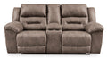 Stoneland Manual Reclining Loveseat with Console - Rooms For Less Furniture Outlet