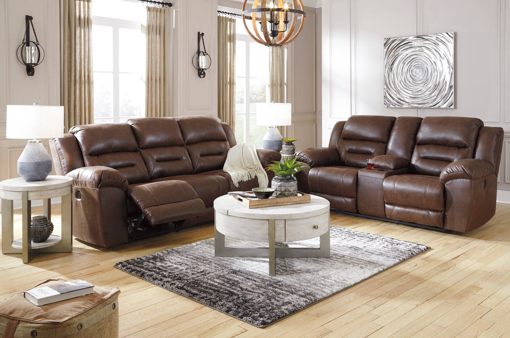 Stoneland Power Reclining Sofa and Loveseat - Rooms For Less Furniture Outlet
