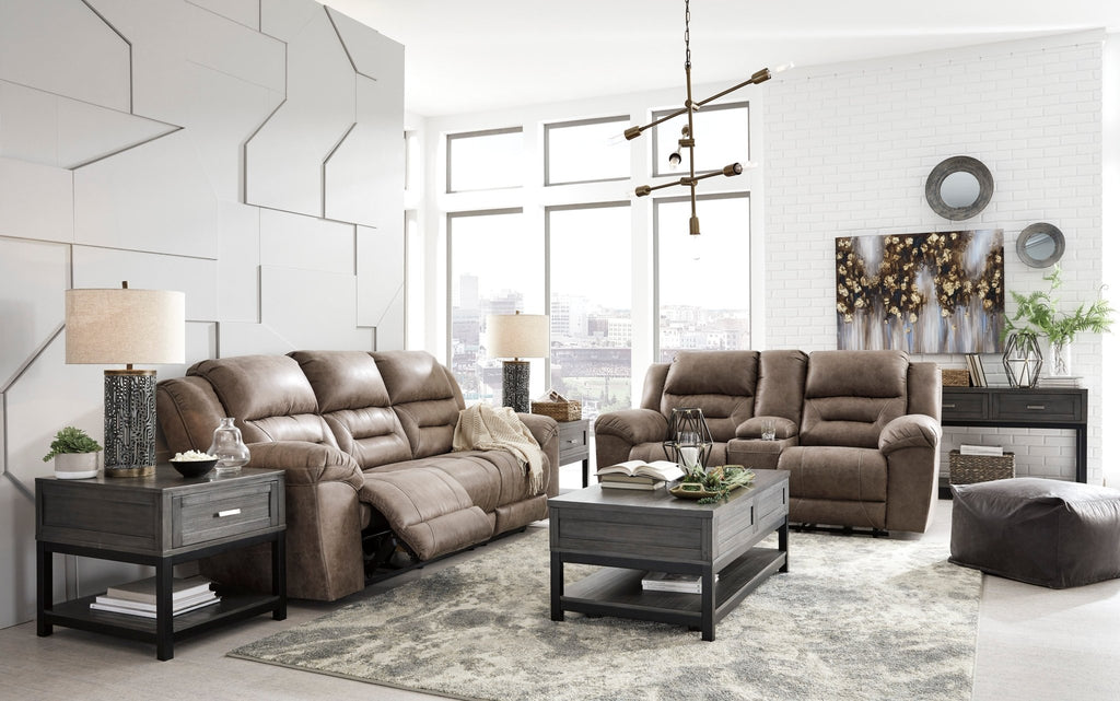 Stoneland Power Reclining Sofa and Loveseat - Rooms For Less Furniture Outlet